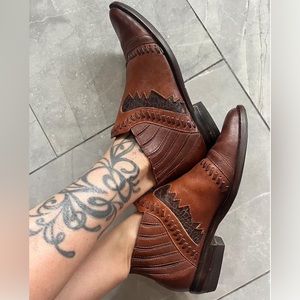 Vintage Palomino Leather Cowboy / Western Ankle Booties GUC Size 8M